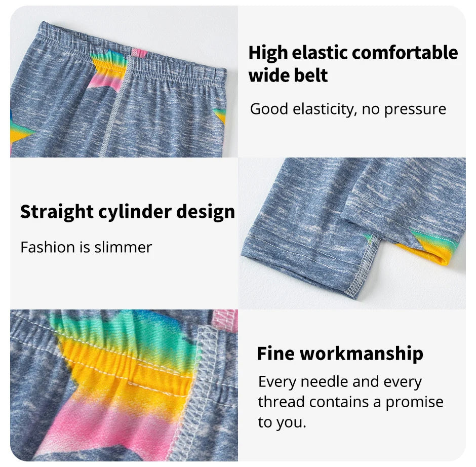 2/4 Pcs Children's Mix And Match Love Printed Leggings Girls Casual Joker Slim 9 Pants Fashion Elastic Waist Valentine's Day Pan