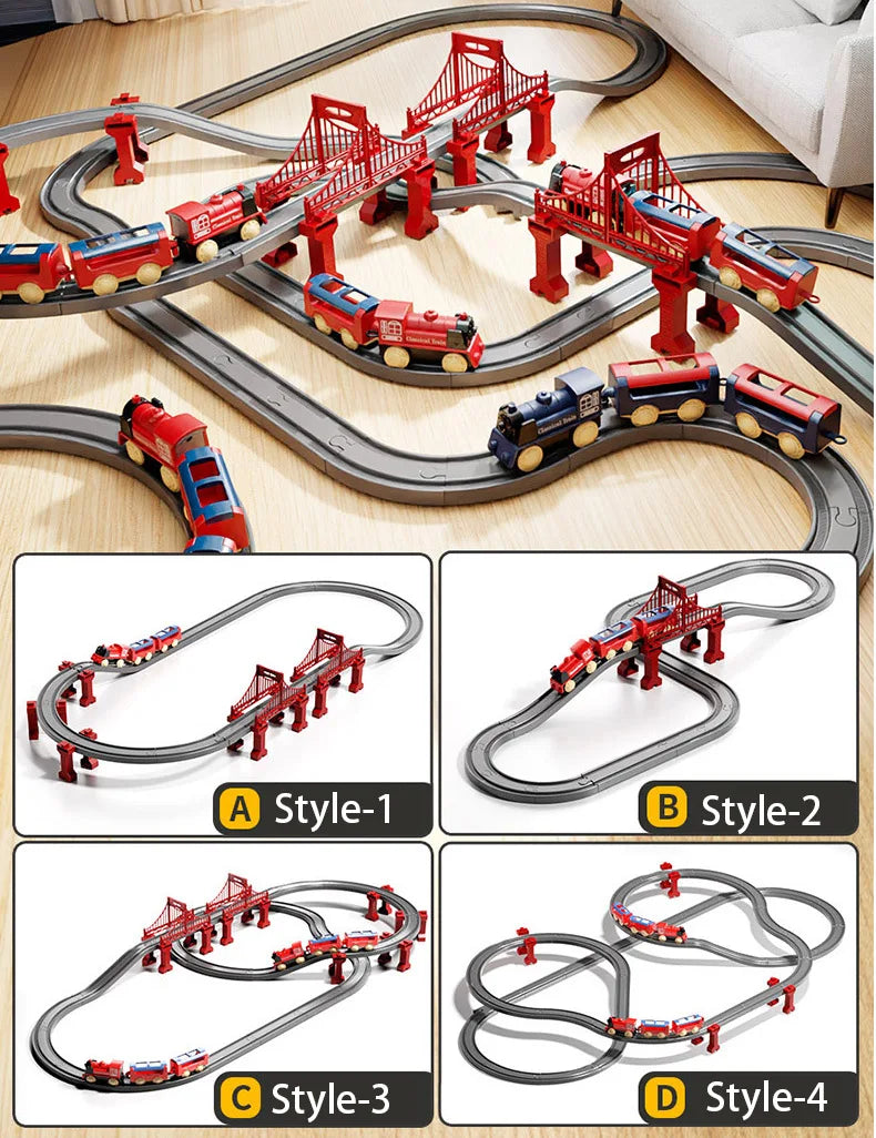 44Pcs/set Electric Train Track Sets Assembling Rail Train Car Toys Boy Educational Simulation Model Christmas Birthday Gift