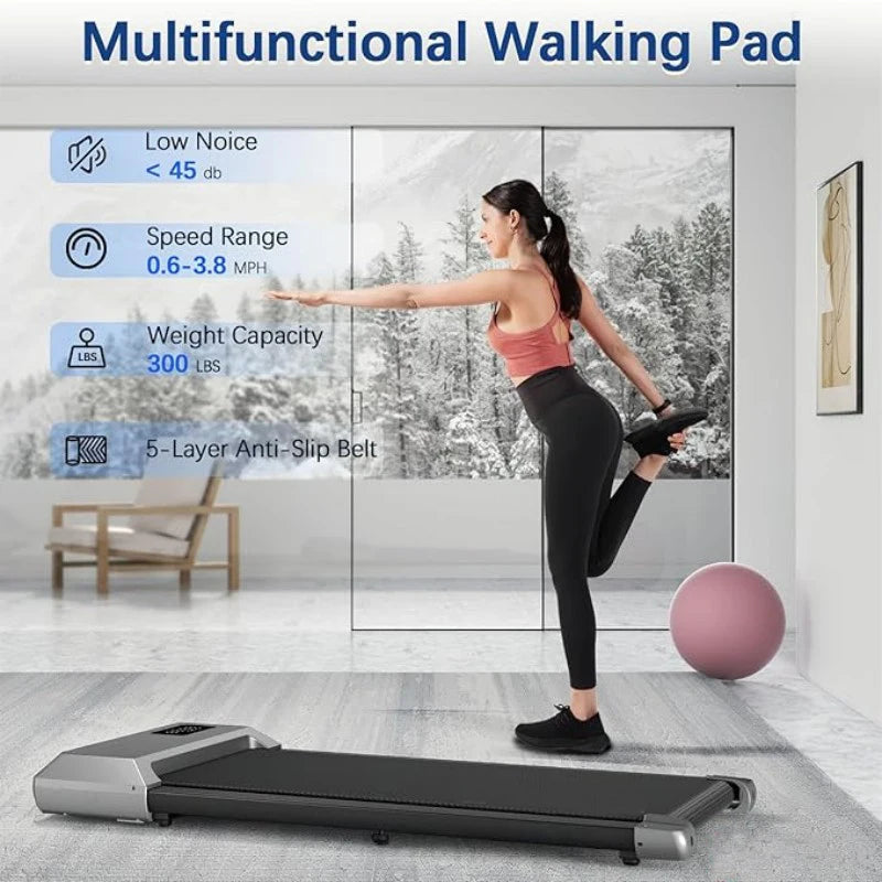 300lbs Treadmill for Home 2.5HP Treadmills Walking Pad LCD Digital Data Display 2in1 Walking Running Fitness Exercise Machine Secondary image