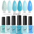 LILYCUTE 6PCS Gel Nail Polish Set Summer Neon Nail Gel Kits For DIY Nail Vernis Semi Permanent UV Lamp Gellak Nail Varnish Set