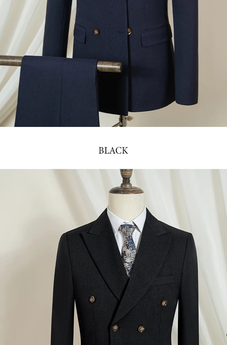 ST Cassy dark blue Elegant Man Suit 2 Pcs Set Modern Wedding Party Suits for Men Stylish Business office suit