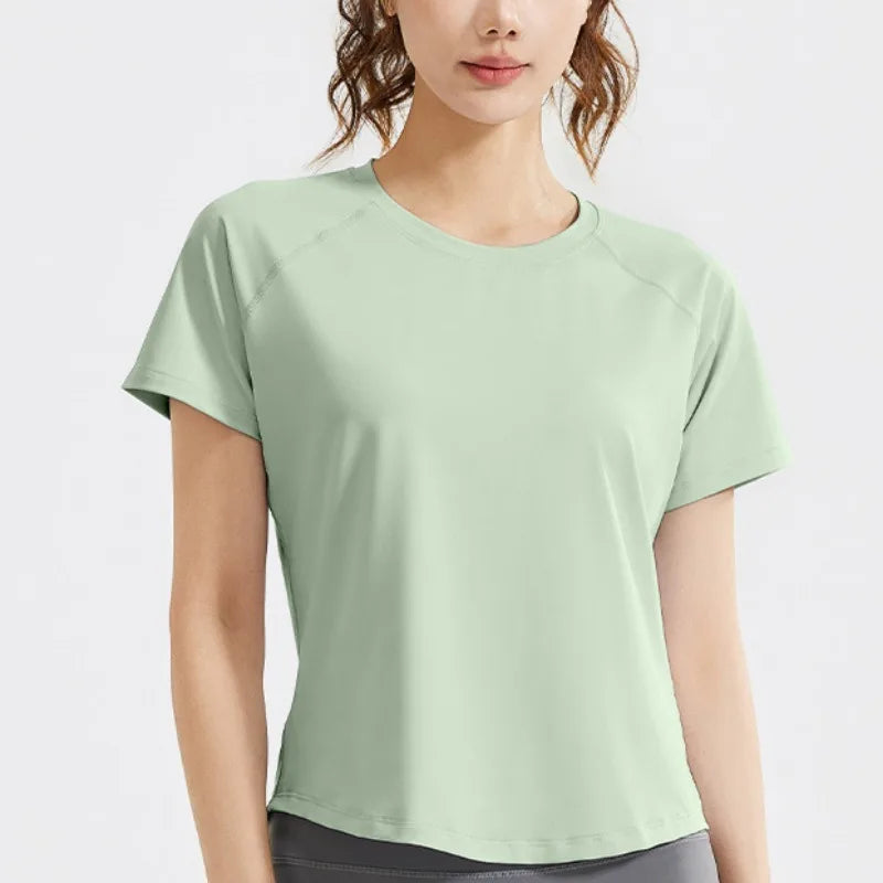 STOUREG Women's Loose Mesh Sports T Shirt Quick Dry Short Sleeve Yoga T Shirt Pilates Running Sports Fitness Short Sleeve