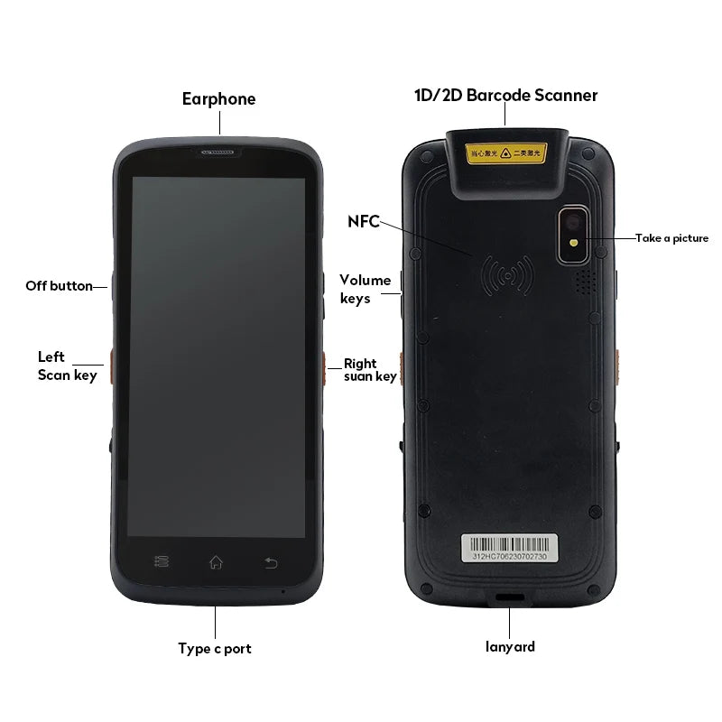 Android 12 Handheld PDAS 1D 2D Qr Barcode Scanner Inventory Mobile Data Terminal Secondary image