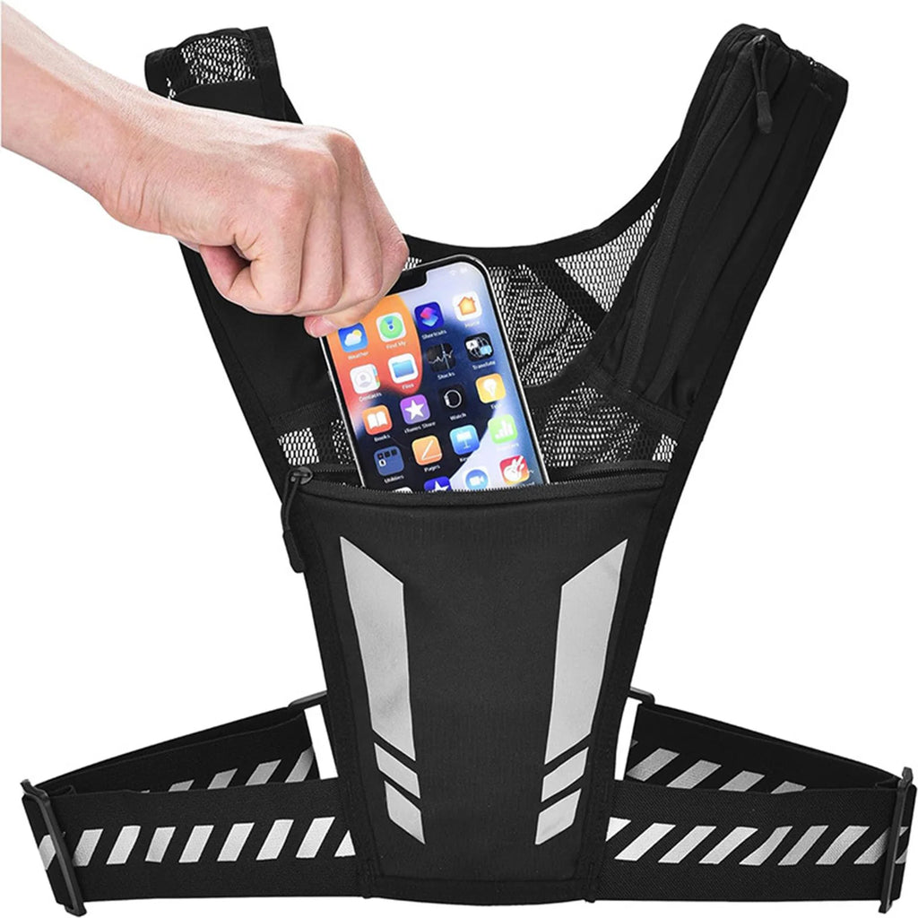 Ultra Light Running Vest with Phone Pocket Water Bottle Holder Breathable Hydration Pack for Outdoor Cycling Hiking Trail