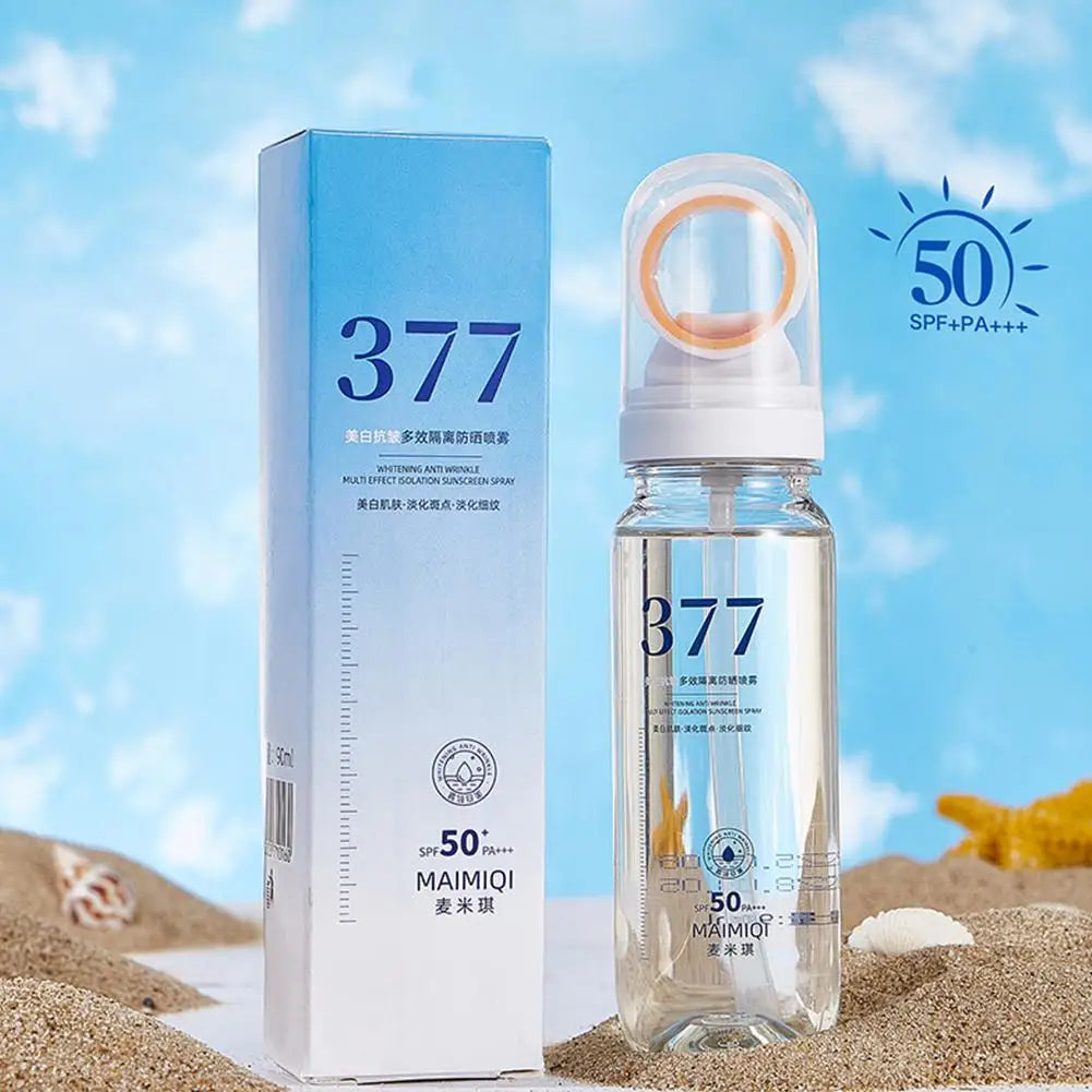 377 Sunscreen Spray SPF50+ Anti-aging Anti Wrinkle Moisturizing Whitening Sunscreen Spray Facial Body Neck Skin Care Spray 2025