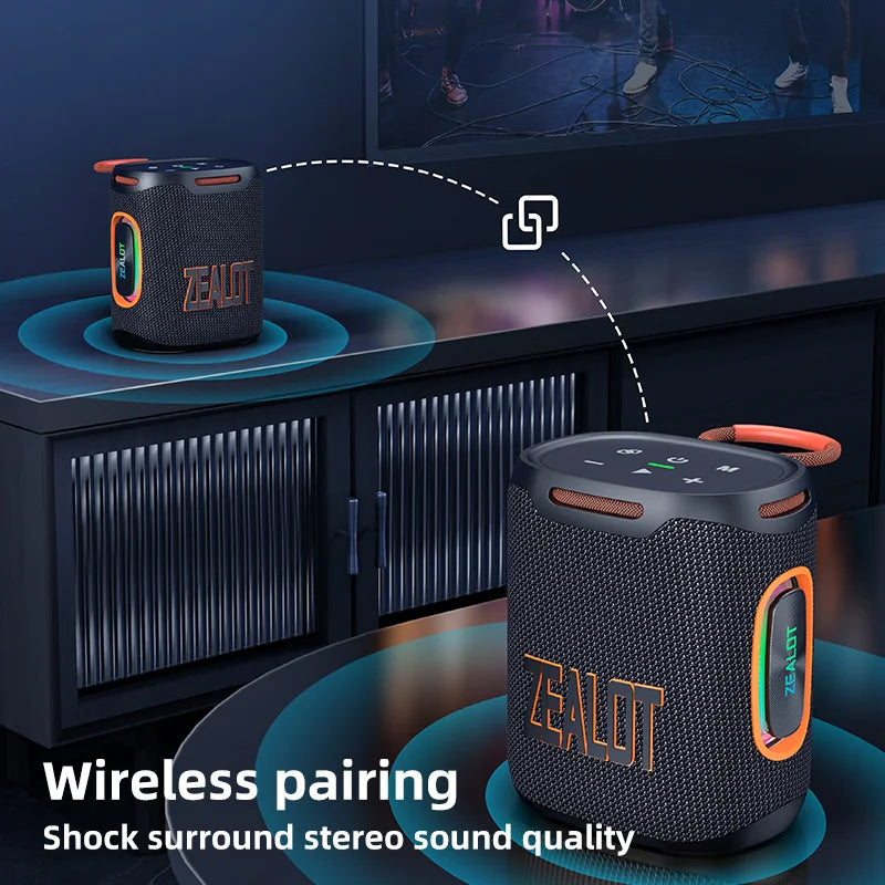 S122 25W Wireless Bluetooth Speaker Outdoor Portable Mini Waterproof Speaker with Light 6000mAh Battery Bass Boost for Outdoor