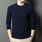2025 New Men's Casual Sweater Round Neck Long Sleeve Knitted Sweater Diamond Pattern Fashion Versatile Top 2029