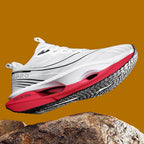 Men's Casual, Comfortable and Fashionable Road Running Shoes, Stable Inversion, Sports and Outdoor, Lace-Up Design, Low-Top Style, Fabric Upper and Comfortable Insoles, Non-Slip Wear-Resistant Soles, Geometric Patterns, Suita