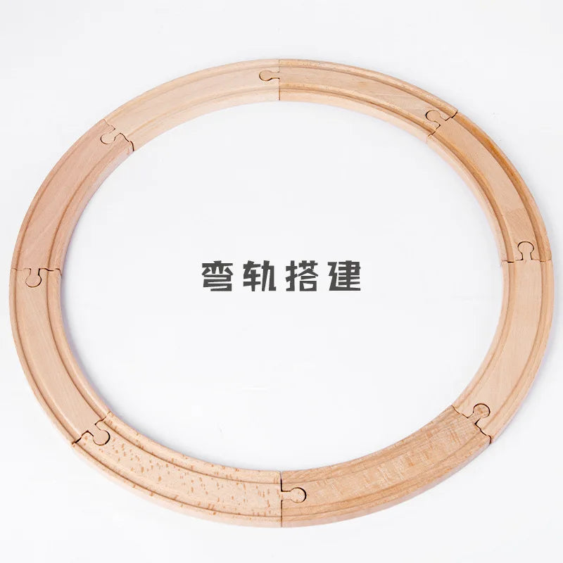 Wooden Train Track Toys Railway Rails Accessories Fit Thomas Train Road Connector Wood Railway Bridge Children Birthday Gifts