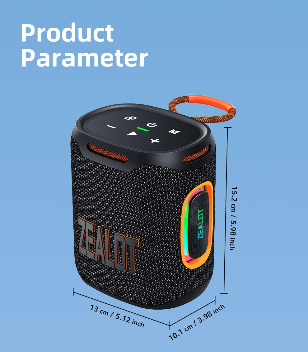 S122 25W Wireless Bluetooth Speaker Outdoor Portable Mini Waterproof Speaker with Light 6000mAh Battery Bass Boost for Outdoor