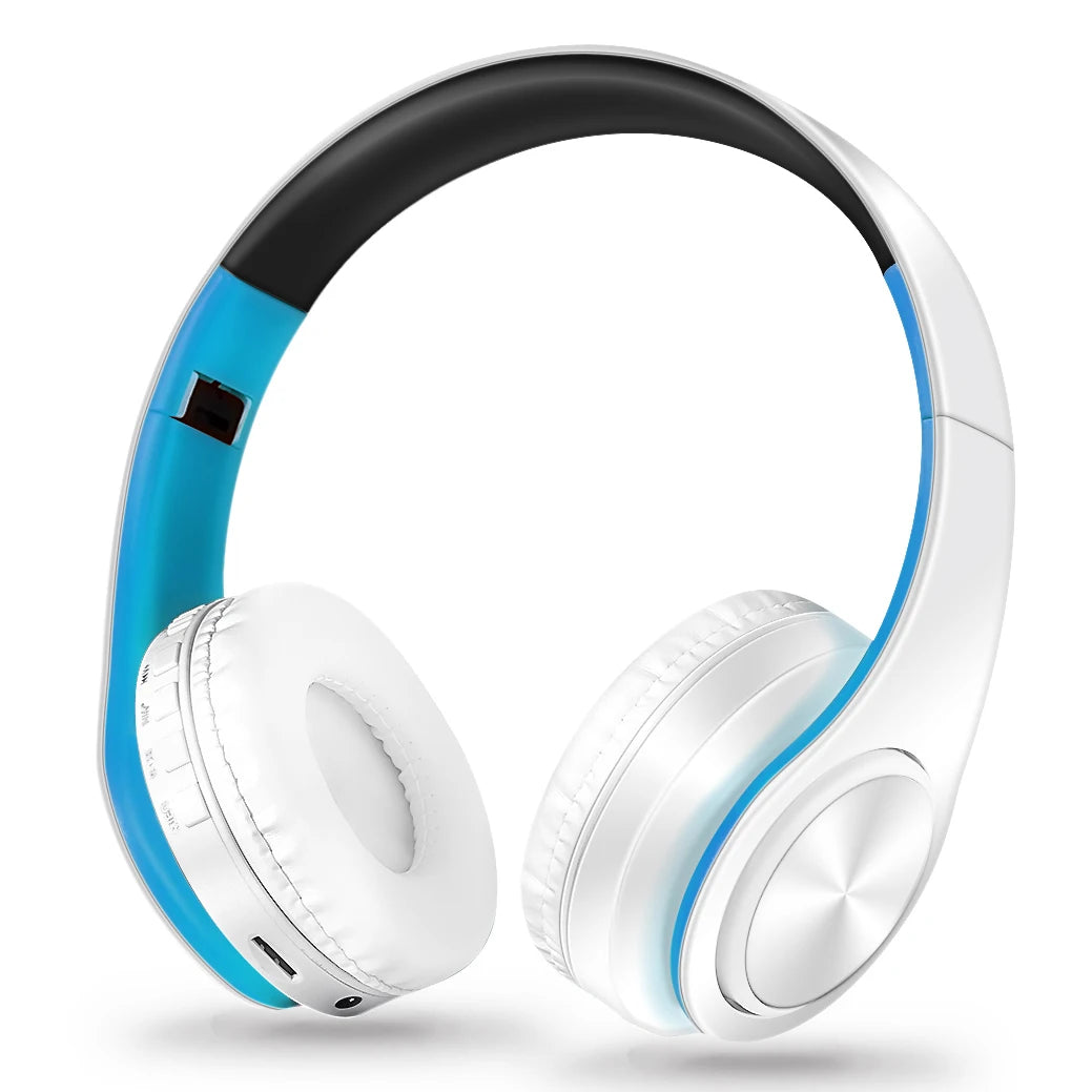 Men Gift Gold Wireless Headphones Bluetooth Earphone Stereo Headset Game with Build-in MIC with Universal for Android and iOS