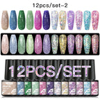 10/12PCS/SET Cat Magnetic Gel Nail Polish Set 9D Reflective Glitter Gel Semi Permanent UV Gel Soak Off Sparkling Nail Art Kits