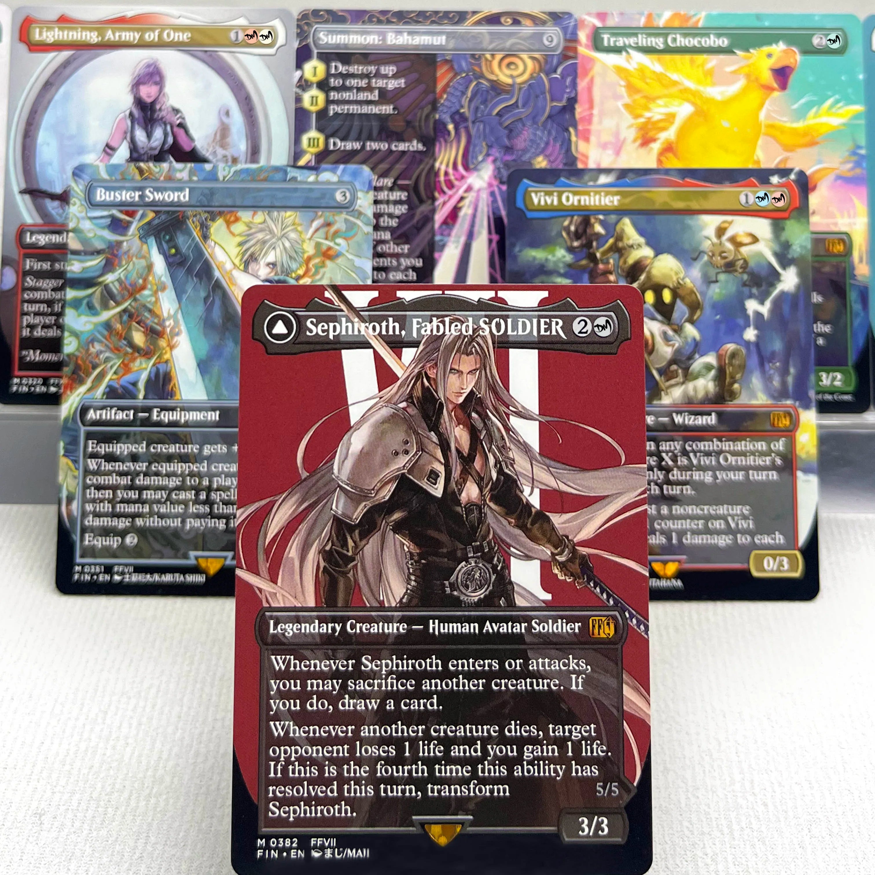 FIN PSS5 FCA HOLO14-001 Tcg proxy magical cards Sephiroth, Fabled SOLDIER Vivi Ornitier Cloud, Midgar Mercenary gathering Main image