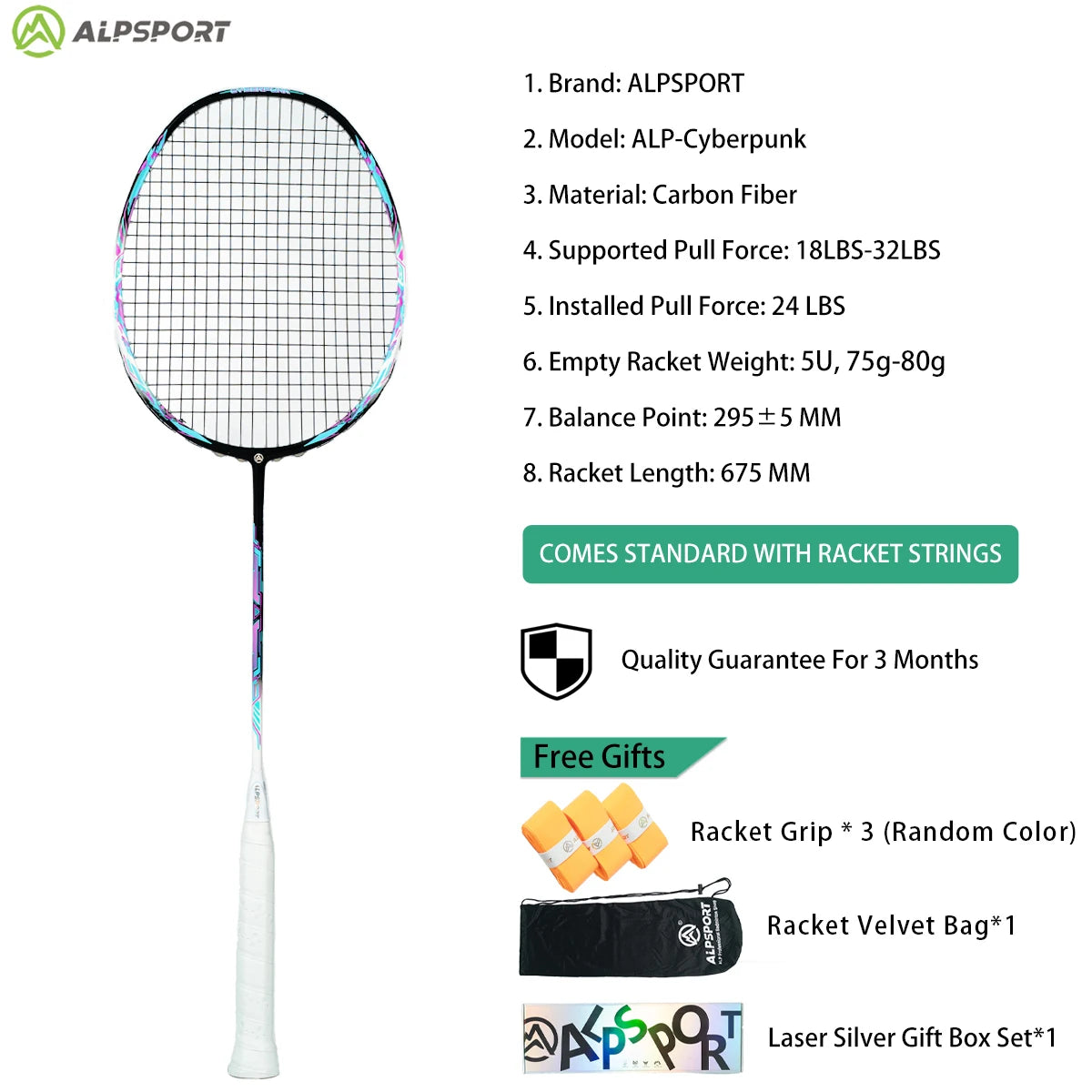 ALP ZJ2.0 Pro 4U 85g 100% Carbon Fiber + Titanium Alloy Badminton Racket Ultra-light Sports Equipment Racket Badminton Training