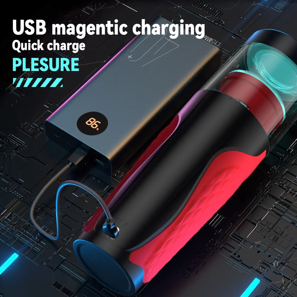 Telescopic Rotation Male Masturbator Cup Vagina 7 Thrusting Masturbation Cup Sex Toys for Men Automatic Piston Mastubator