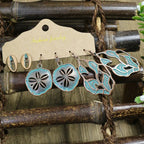 Boho 3Pcs/set Ethnic Leaf Bronze Earrings Set Vintage Hanging Earrings for Women Gypsy Statement Jewelry Accessories Pendientes