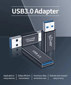 NNBILI USB3.0 Male to Female Right Angle Extension Adapter USB Upward Elbow 90 Degree Adapter 10Gbps For Laptop PC Connector