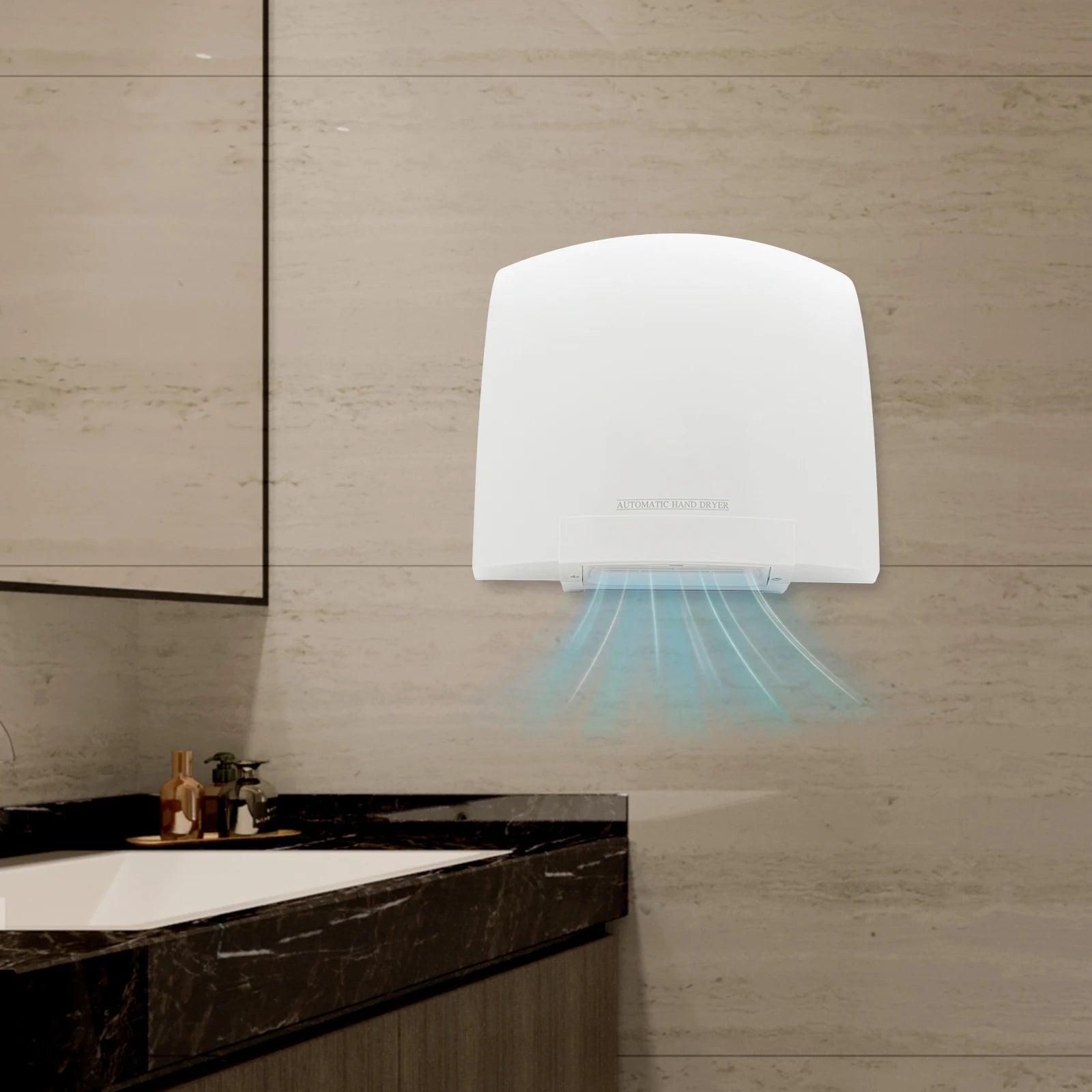 Electric Hand Dryer, Commercial Compact Air Hand Dryer, Automatic Hand Air Dryer  White 220-240V Secondary image