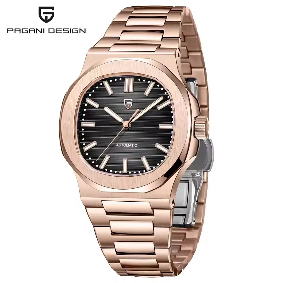 PAGANI DESIGN New Sporty Elegance Mechanical Watch Sapphire Seagull ST16 Movt Man watch Stainless Steel Luminous Men's Watches