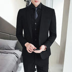 New Style Suits (Blazer+ Vest + Pants) Men's Fashion Business Wedding Gentleman Full Professional Interview Formal Casual Suit