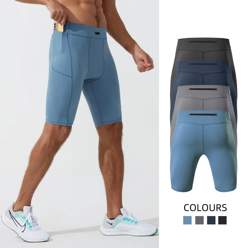 Compression Shorts Men Quick Dry Bodybuilding Tights Shorts Fitness Leggings Elastic Waist Sport Bottoms Gym Running Shorts Men Main image
