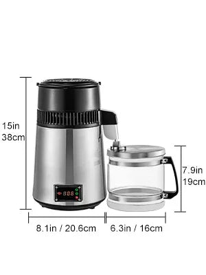 VEVOR 4L Water Distiller Filter Machine Distilled Distillation Purifier Moonshine Apparatus DIY Dispenser Kit for Home Appliance