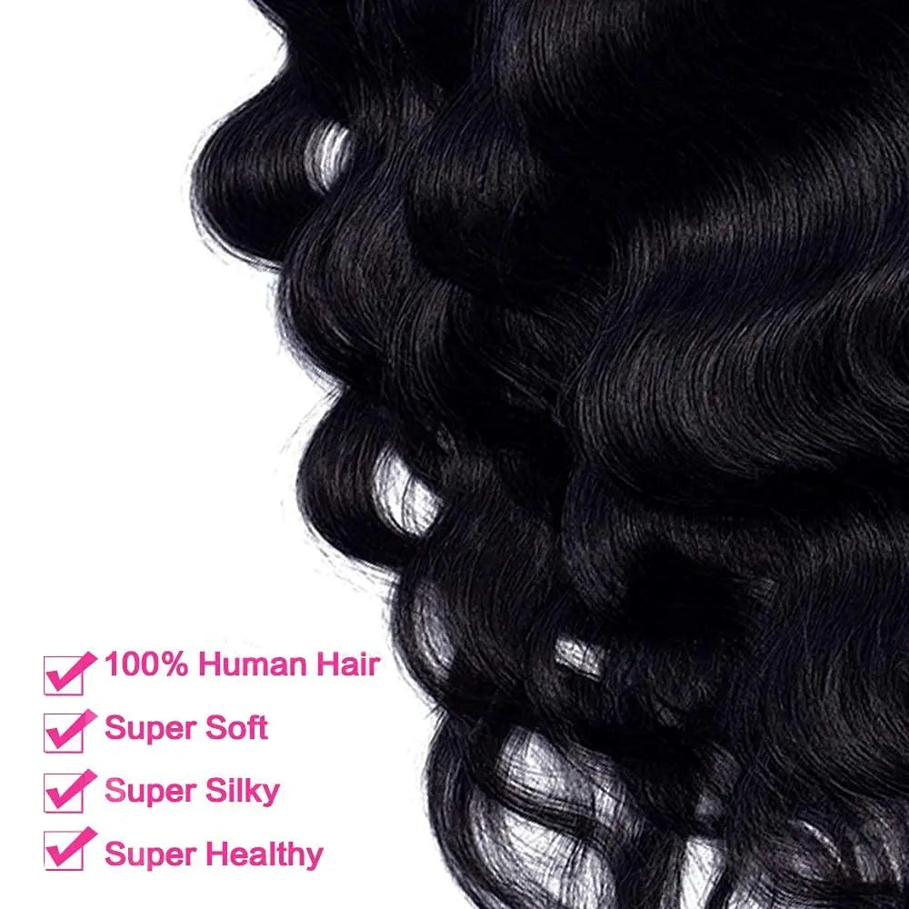 Clip In Hair Extensions Human Hair Brazilian Body Wave Clip In 8 Pcs/Set Natural Black Color Clip Ins Remy Hair 8-26 Inch 120G