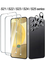 2+2 Fingerprint Scanning Glass for Samsung S25 S26 S24 S23 S22 S21 Screen Protector for Galaxy S25 Ultra Camera Protector S24 FE