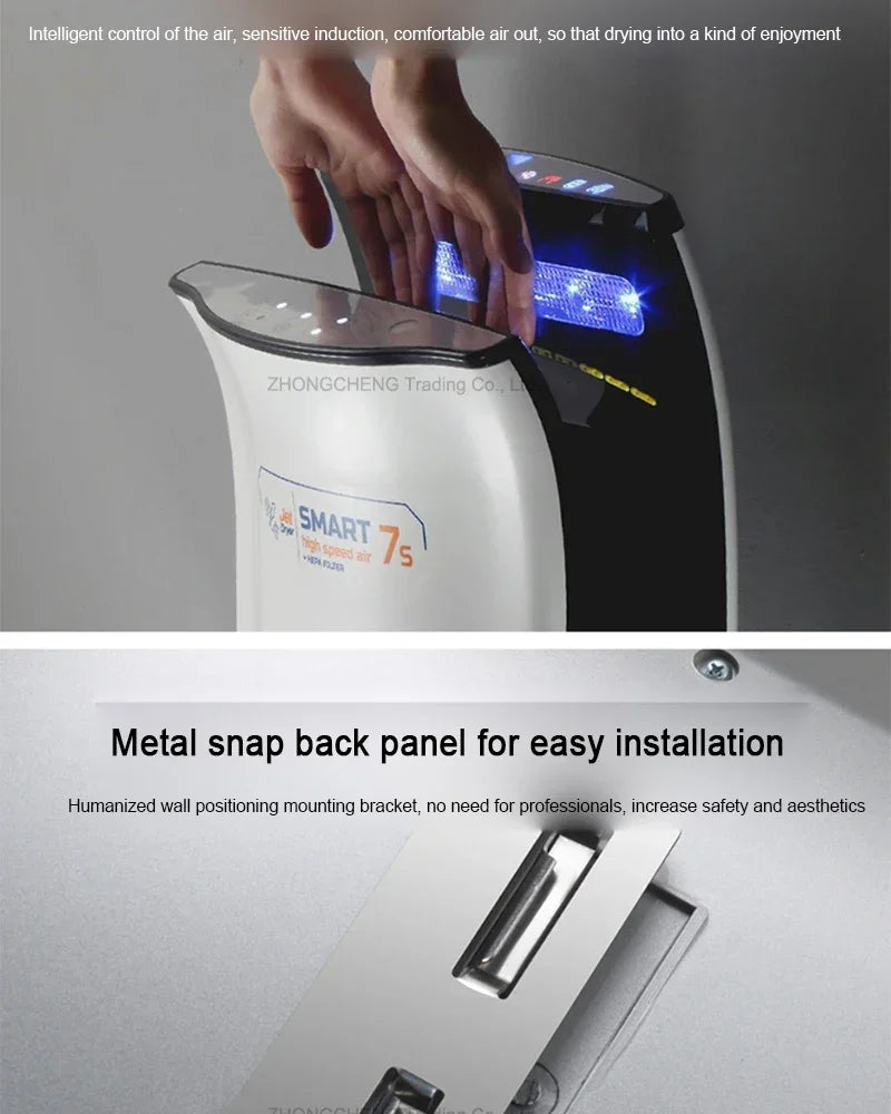Full New Hand Dryer Induction Hotel Restauran High Speed Jet-type Hand Drying Machine Double-sided hand dryer 220v