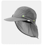 UPF50+ Sun Hat Detachable Neck Flap Quick Dry 5 Panel Camp Cap Outdoor Fishing Hiking Safari Hat Breathable Lightweight Unisex