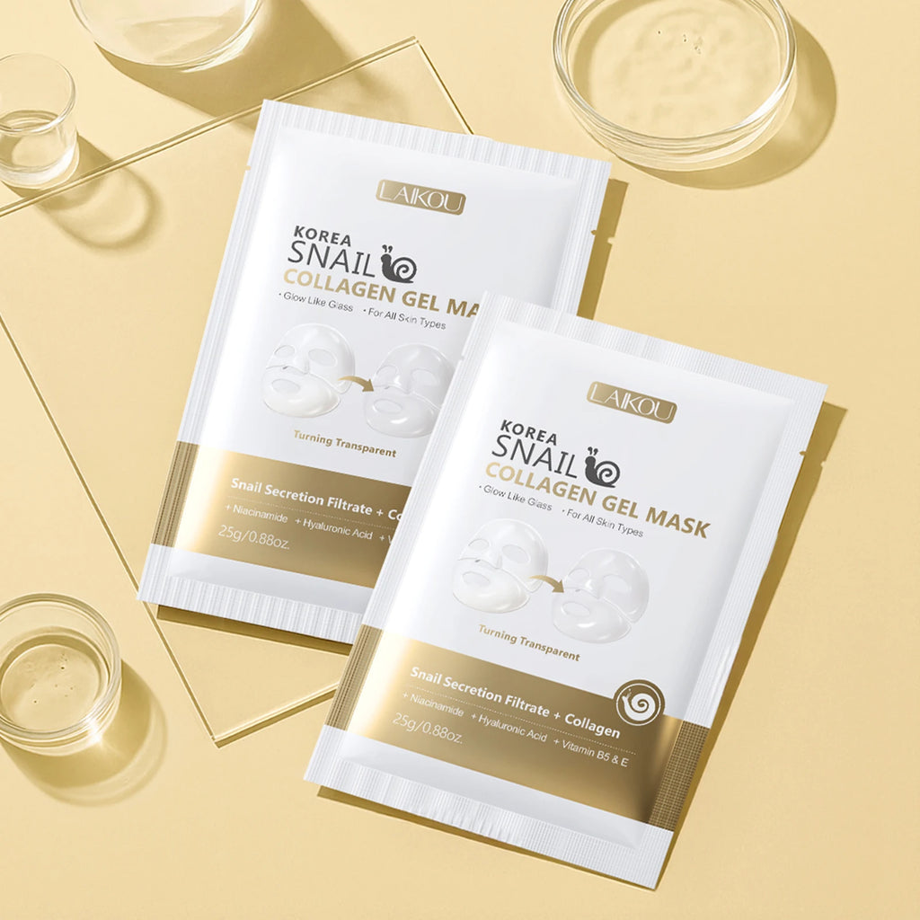 LAIKOU Korea Snail Collagen Essence Mask Hydrating Sheet Mask Anti-Wrinkle Face Mask Firming Skin Care 25g*20pcs