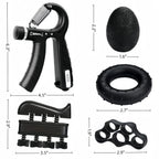 6 Pack Hand Grip Strengthener Kit, Adjustable Resistance Counting Hand Gripper, Finger Exerciser, Grip Ring & Stress Relief Ball for Forearm Workout, Wrist Rehabilitation Training