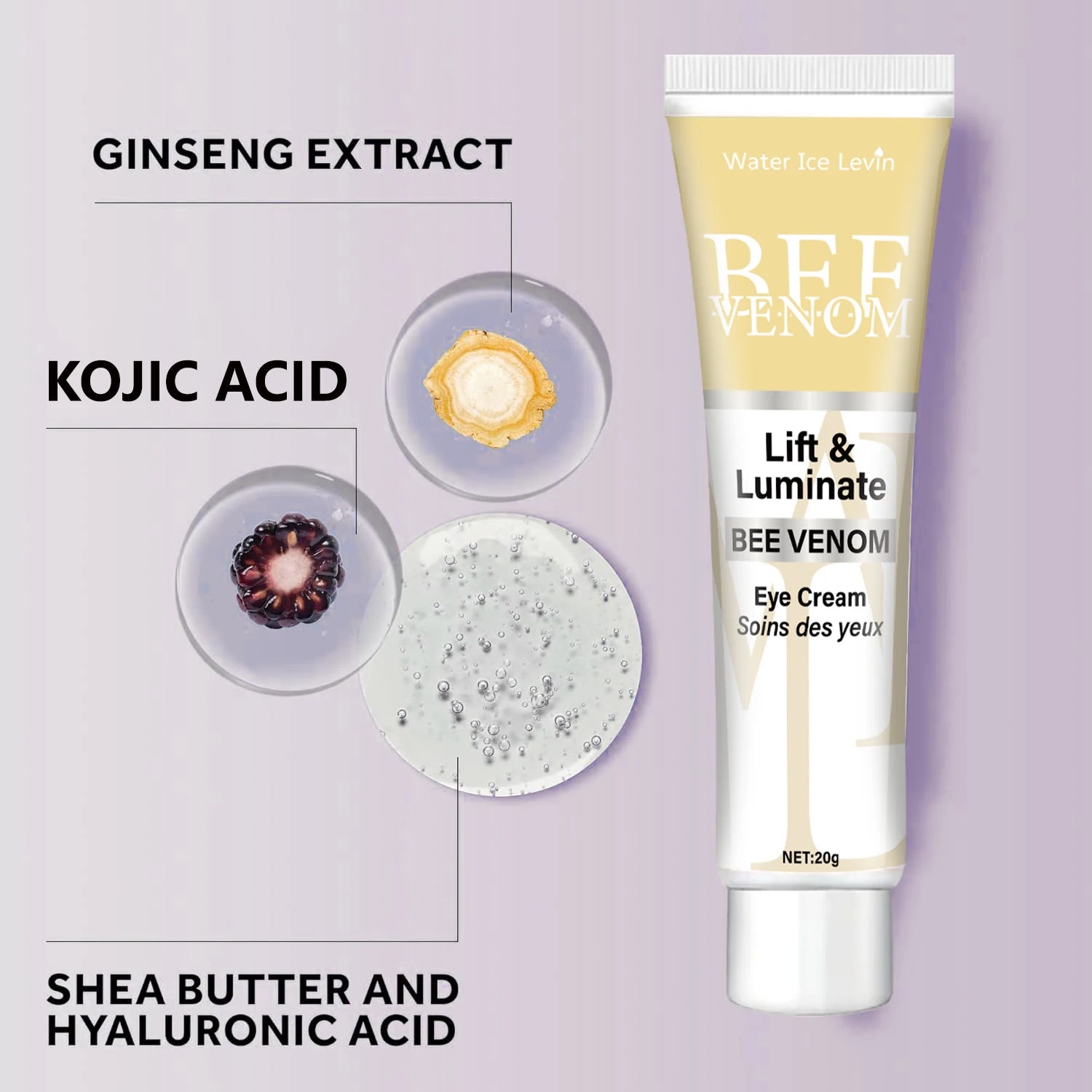 20 Grams of Hose Bee Venom Eye Cream, Eye Care, Suitable for Facial and Lip Circumference Around the Eyes, Moisturizing the Eyes, Stable the Status of the Eyes, and Clear Eyes