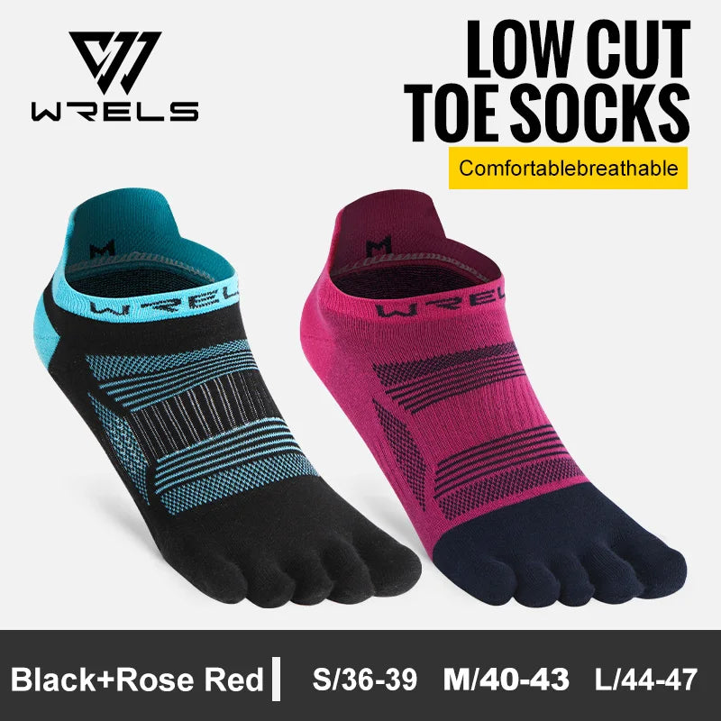 WRELS Toe Socks Running Socks for Men Women Athletic Breathable Five Finger Socks High Performance Athletic  Five Toe Socks