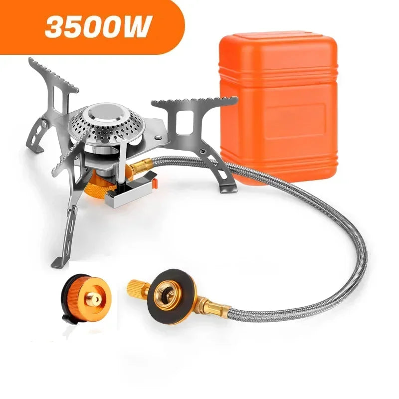 Camping Gas Stove Portable Folding Outdoor Backpacking Stove Tourist Equipment For Cooking Hiking Picnic 3500W Main image