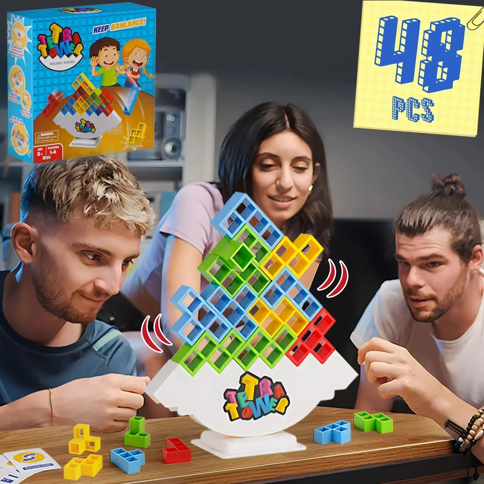 Puzzles Tetra Tower Fun Balance Stacking Building Blocks Board Game for Kids Adults Friends Team Dorm Family Game Night Partie Main image