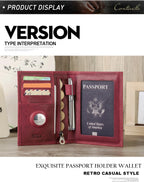 CONTACT'S Genuine Leather Passport Wallet Card Holder Coin Purse AirTag Slot Men Travel Wallet Women‘s Purse Passport Cover Bag