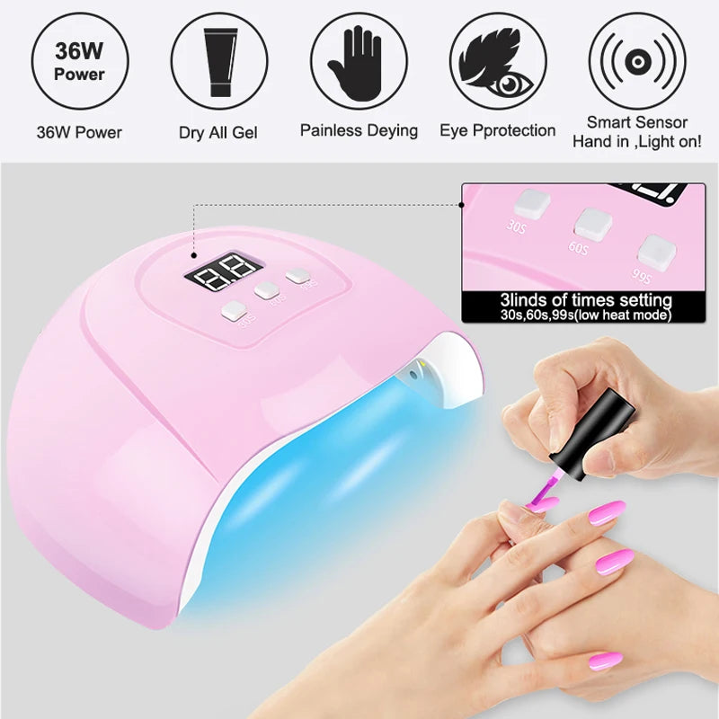 Gel Nail Polish Kit With UV Nail Lamp Electric Nail Drill Machine Soak OFF Gel Nail Kit Base&Top Coat Gel Polish Nail Tool Set Secondary image