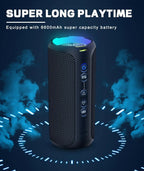Ortizan X8 Pro Bluetooth Speaker Portable with 40W Stereo Sound,Rich Bass,IPX7 Waterproof, 30H Playtime, Mixed Color Lights,3 EQ