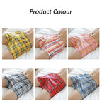 100%Cotton Fashion Boxer Shorts Men's Underwear Youth Breathable Comfortable Loose Underpants Classic Plaid Arrow Pants Homewear