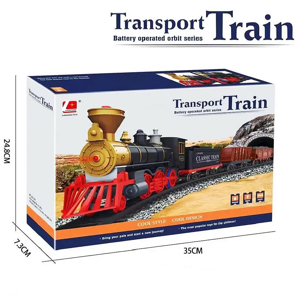 Classical Electric Train Set Toy Car Railway Train Model Educational Game Children Christmas Toys for Boy