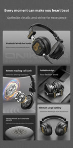 Onikuma Bluetooth Headphones Over Ear Hifi Stereo Music Headset Professional True Sports with Earphones TF/AUX Music Player