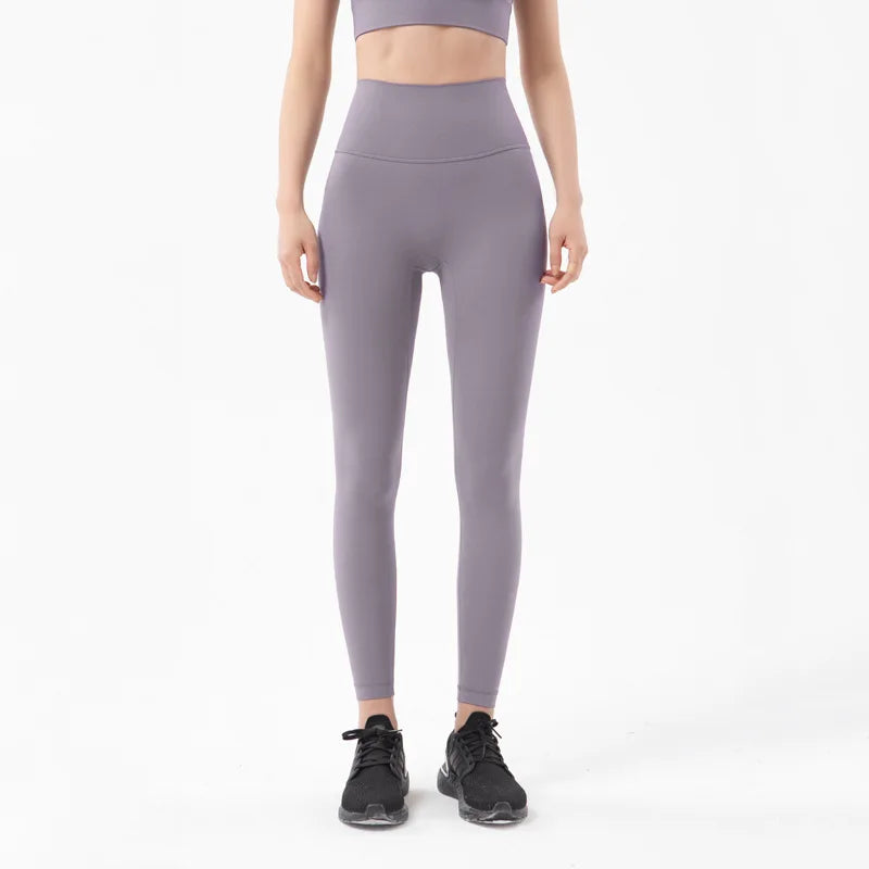 SOISOU Nylon Yoga Pants Gym Leggings Women Girl Fitness Soft Tights High Waist Elastic Breathable No T Line Sports Pants