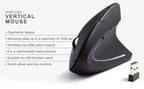 HOMEFISH Vertical Mouse Ergonomic 2.4GHz Wireless Optical Mice 3 Adjustable DPI 800/1200/1600 6 Buttons for Laptop PC Computer
