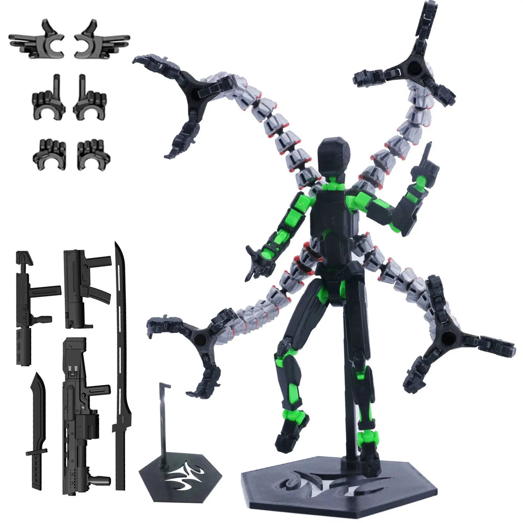 T13 Action Figure 3D Printed Multi-Jointed Movable Titan 13 Lucky Dummy Nova Robot Action Figure Desktop Assembly Completed Gift