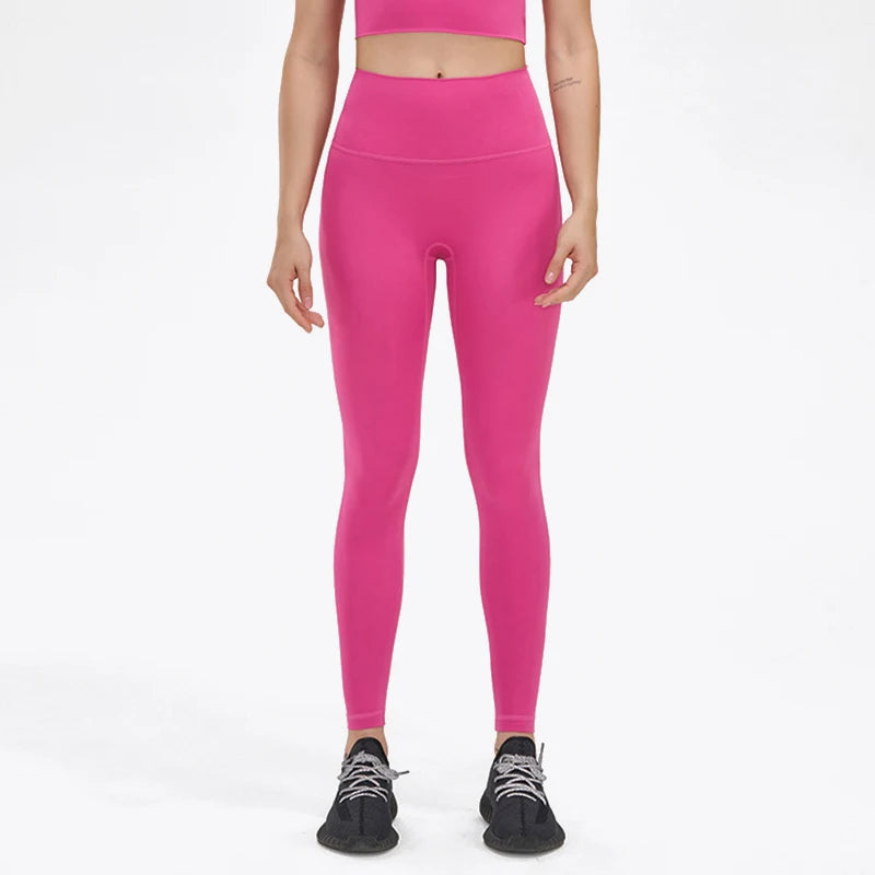 SOISOU Nylon Yoga Pants Gym Leggings Women Girl Fitness Soft Tights High Waist Elastic Breathable No T Line Sports Pants