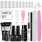 24PCS/Set 20ml Poly Naili Extension Gel  Kit Mini UV Lamp Sealer With Base Top Coat Professional Poly UVNail Gel Kit Starter Kit