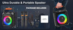 T17-T Karaoke Machine And Bluetooth earphones,Portable Speaker with LED Lights for Kids and Adults,Supports Bluetooth/USB/TF/AUX