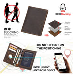 CONTACT'S Genuine Leather Passport Wallet Card Holder Coin Purse AirTag Slot Men Travel Wallet Women‘s Purse Passport Cover Bag