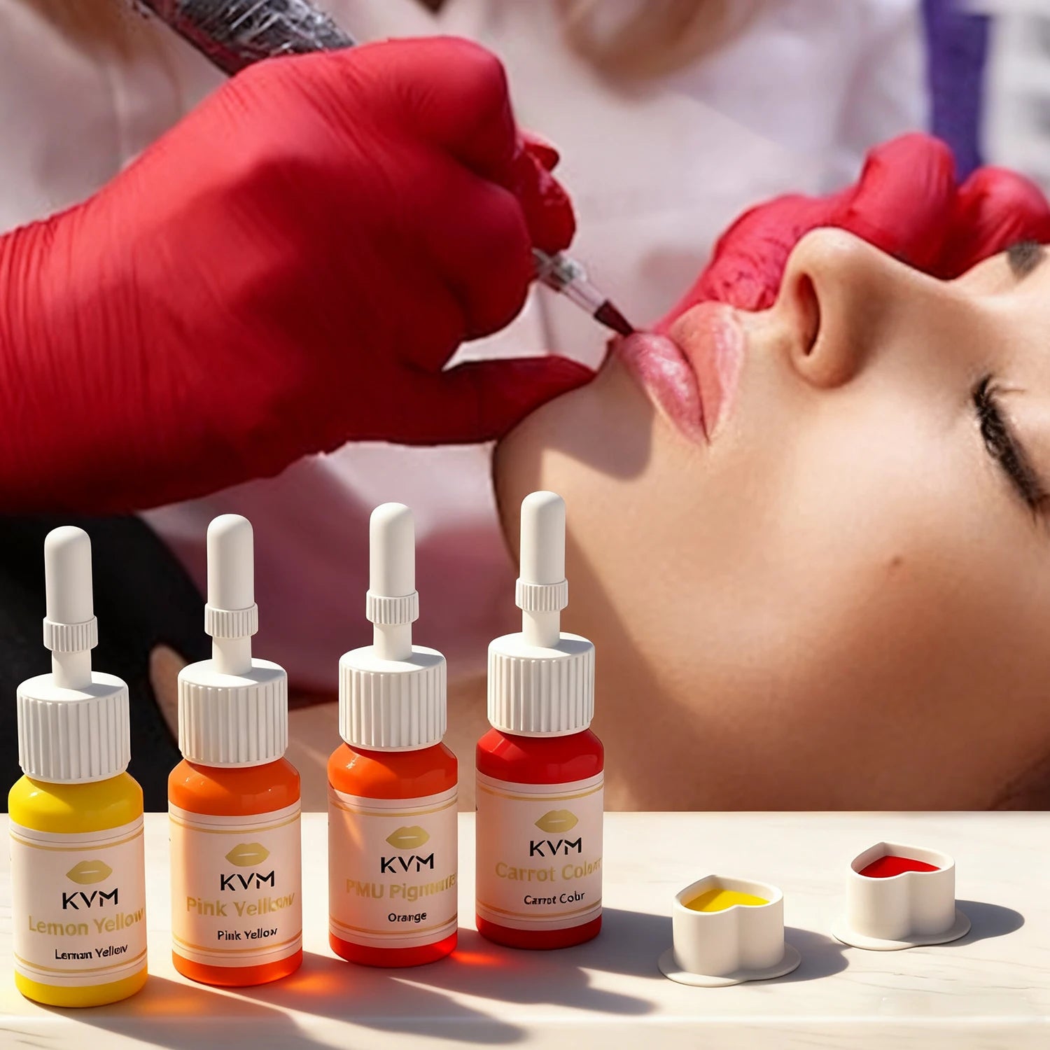 KVM 8 Colors 5ML Lip Tattoo Ink Microblading Inks Semi Permanent Makeup Pigment Tattoo Ink Body Art Lips Tint Tattoo Supplies